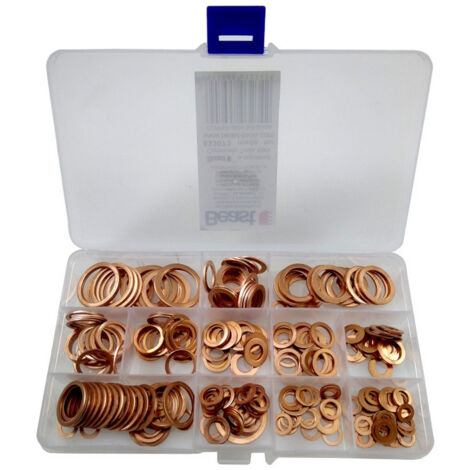 Coffret de 280 rondelles joints cuivres assorties - 12 dimensions