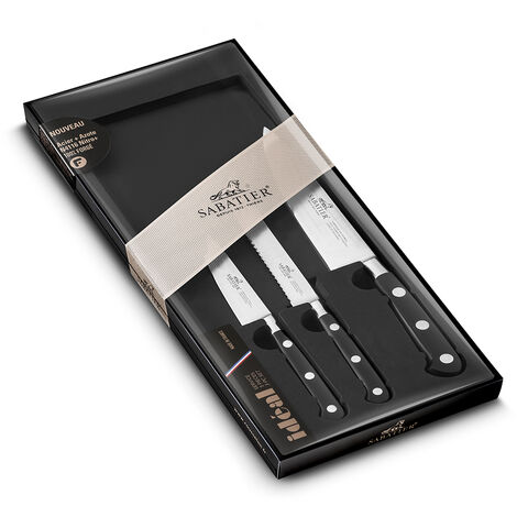 Coffret de 3 couteaux à préparer - Lion Sabatier - 804380 - noir