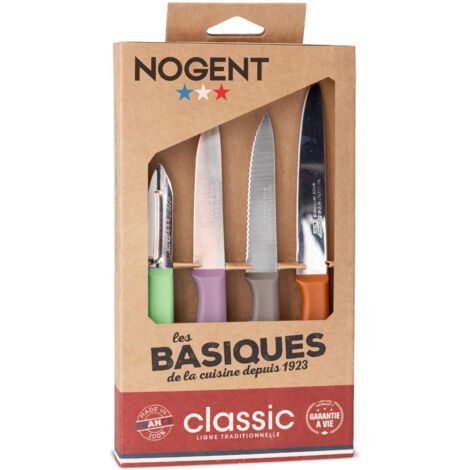 Coffret de 3 couteaux et un éplucheur - Nogent 3 Etoiles - 00098v