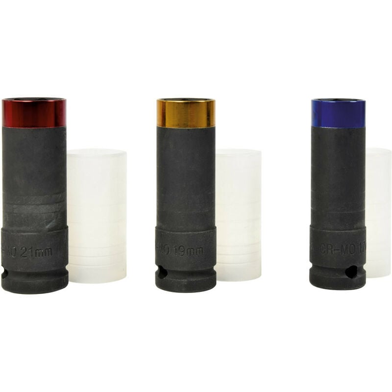 Coffret de 3 douilles pour jante alu - Avec protection