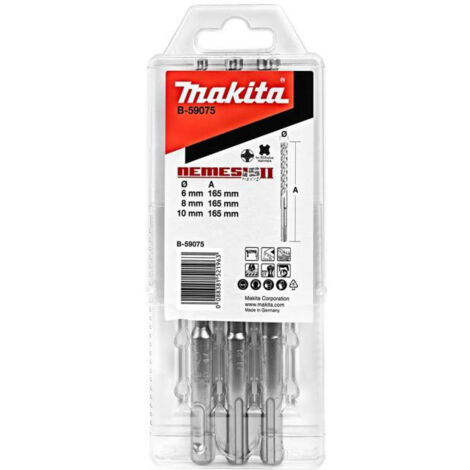 Coffret de 3 Forets SDS-Plus Nemesis II MAKITA - B-59075