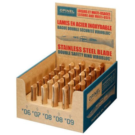 Coffret De 30 Couteaux En Acier Inoxydable, 6 Unités. N°6 + 6 Unités. N°7 + 12 Unités. N°8 + 6 Unités. N°9. Opinel