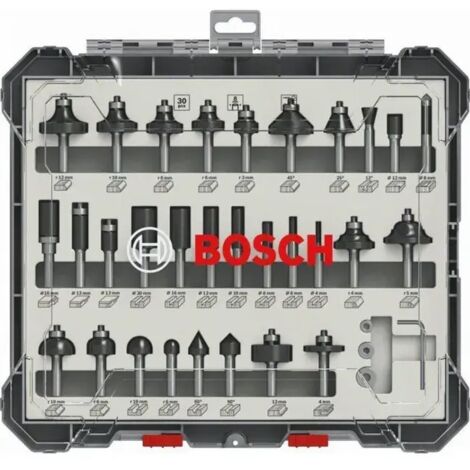 Coffret De 30 Fraises Mixtes À Queue De 8 Mm Bosch - 2607017475