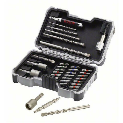 Coffret de 35 pièces de vissage pour la maçonnerie, embouts et forets - BOSCH BOS-607017326