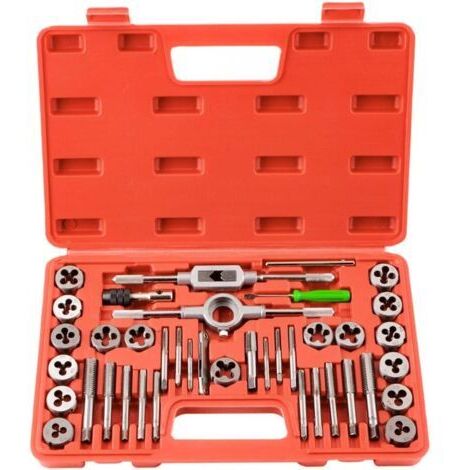 Coffret de 40 tarauds et filières métriques en acier M3-M12, tarauds à rainurer, filières, extracteurs de vis