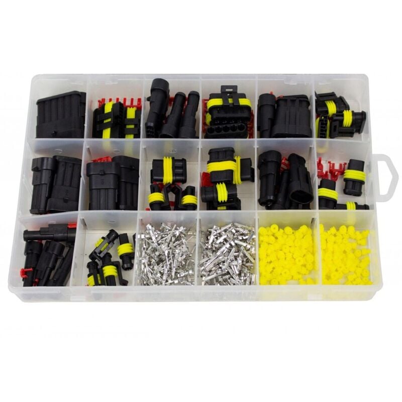 Coffret de 424 connecteurs electriques etanches assortis