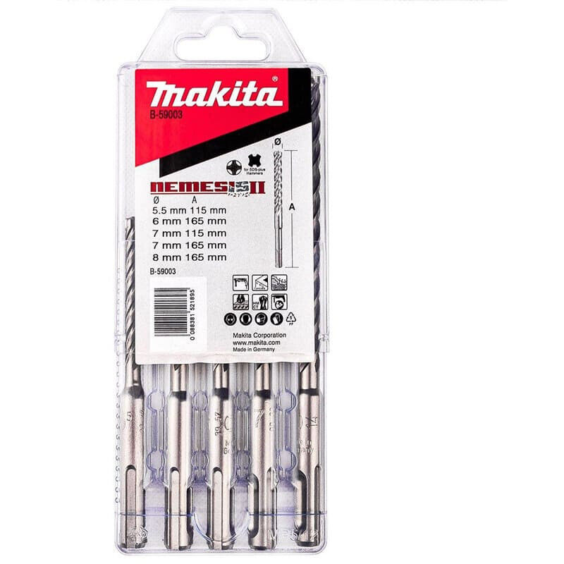 Makita - Coffret de 5 forets carbure 5.5 à 8 mm B-59003