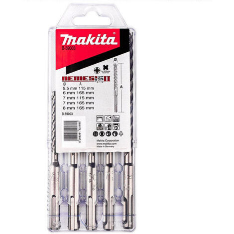 Coffret de 5 forets carbure MAKITA B-59003 à emmanchement SDS-Plus