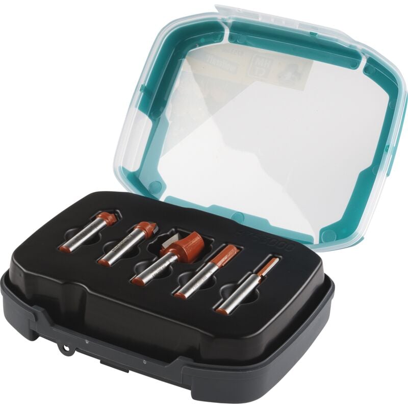 Wolfcraft - Coffret de 5 Fraises à Rainurer en ct - Queue de Diamètre 8 mm , Longueur 40 mm - réf. 8753000