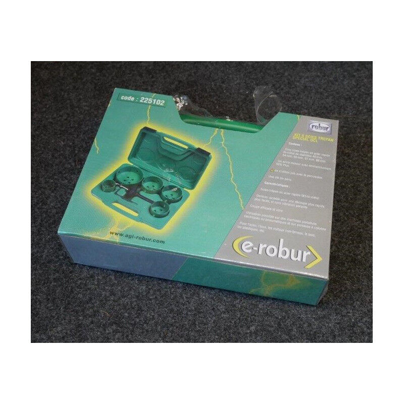 E-robur - Coffret de 5 scies trepan hss bimetal special dc 40-54-65-67-86mm + 1 arbre moteur queue sds+ ROT62 agi Robur