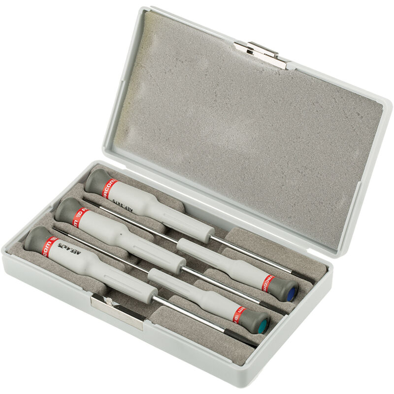 Jeu de tournevis Facom Précision Fendu, Pozidriv 5 pièces ( Prix pour 1 )