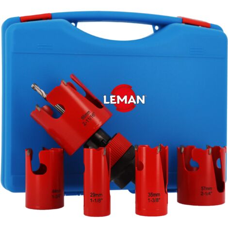 COFFRET DE 5 TREPANS D35-44-51-60-68 HM + PLUG