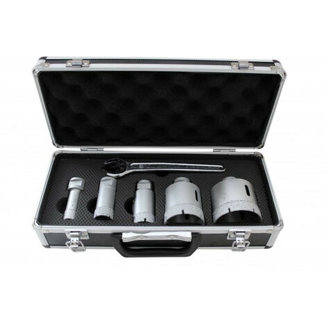 Coffret de 5 trépans diamantés M14 grès cérame D20-68mm pour meuleuse Leman