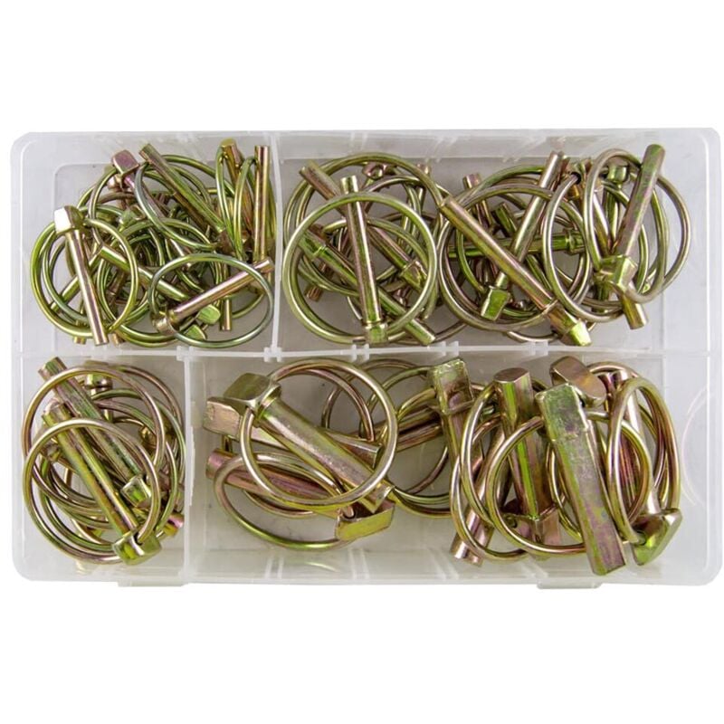 JBM - Coffret de 50 goupilles agricoles attelage remorques assorties