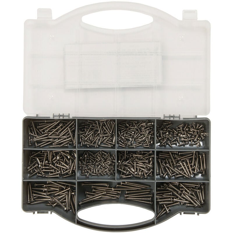 Coffret de 570 vis inox a2 auto taraudeuses