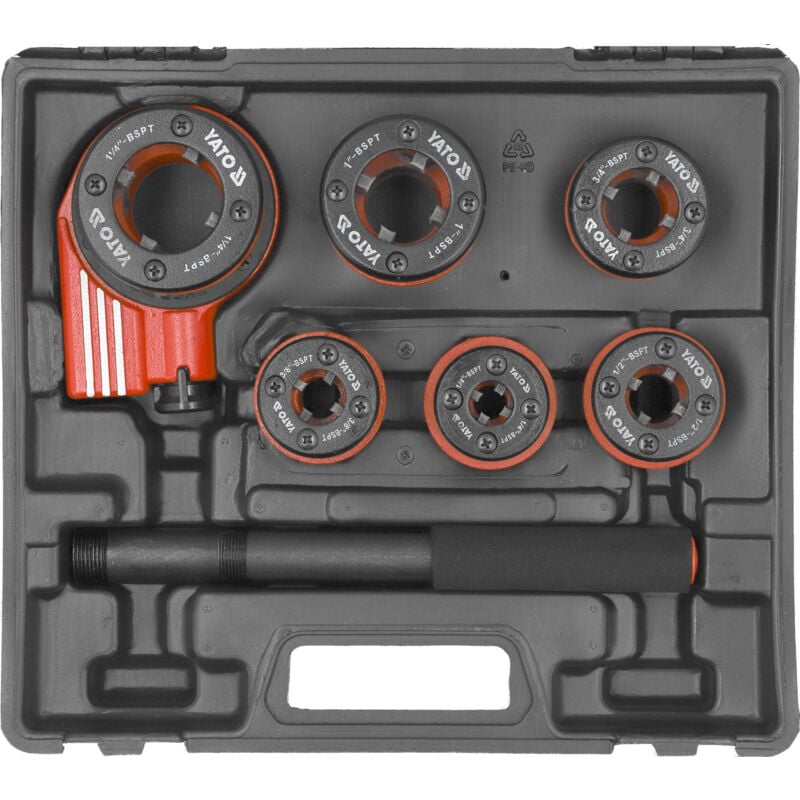 Yato - Coffret de 6 filieres de plombier bspt 1/4, 3/8,1/2 , 3/4 , 1 , 1-1/4