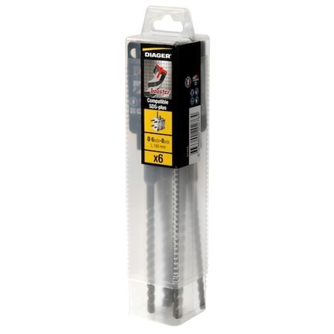 Coffret de 6 forets béton SDS-PLUS BOOSTER-PLUS ref.5018A - DIAGER