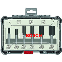 Coffret de 6 fraises droites à queue de 6 mm Ø12/16/20 mm BOSCH - 2607017465