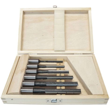 Coffret de 6 mèches à mortaiser rotation gauche D. 6, 8, 10, 12, 14 et 16 mm LL6TLGL pour LBM - Holzmann