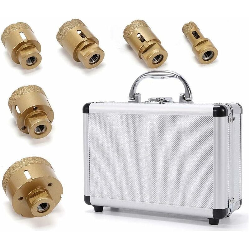 Senderpick - Coffret de 6 mèches diamantées pour carrelages Jaune Coffret de 6 mèches diamantées pour carrelages Coffret de 6 mèches diamantées pour