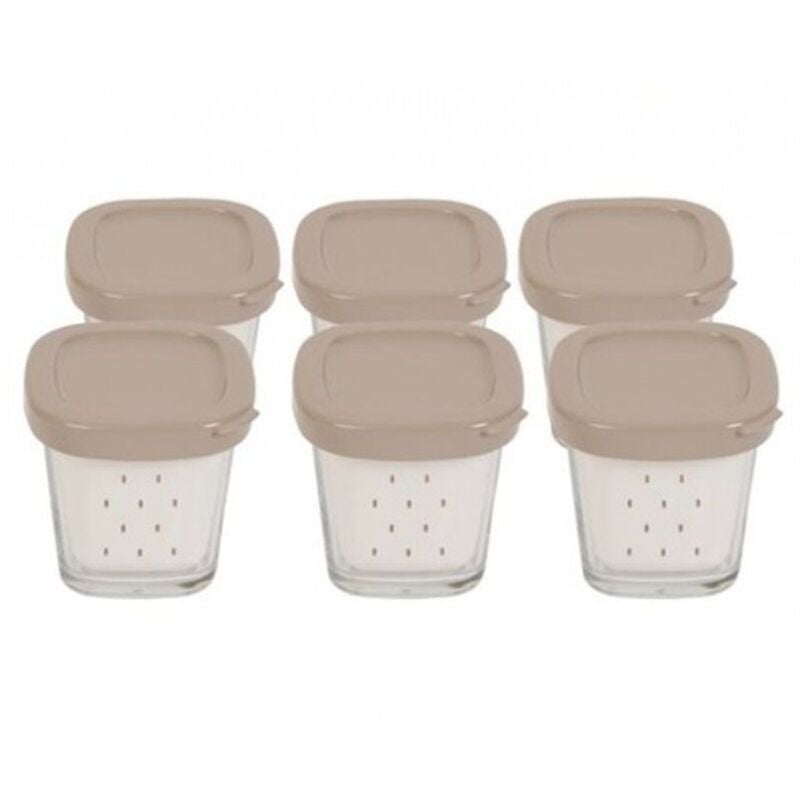 SEB - Coffret de 6 pots yaourt verre avec couvercle et égouttoir (XF100101, XF100501) Yaourtière tefal
