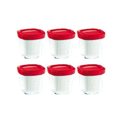Coffret de 6 pots yaourt verre avec couvercle et égouttoir (XF100101, XF100501) Yaourtière SEB, TEFAL