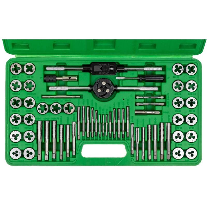 Boîtier métrique avec 60 pièces de tarauds et de matrices. combinaison métrique et pouce JBM 50793