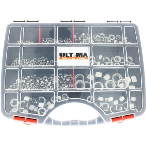 Coffret de 610 écrous nylstop acier zingué blanc COF903 ULTIMA AFBPACK30