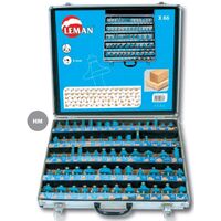 Coffret de 66 mèches LEMAN de défonceuse assorties - 428 700 66
