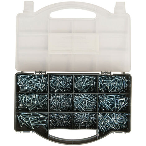 Coffret de 750 vis auto taraudeuses a tete bombee