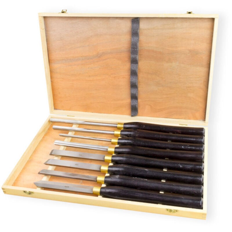 Coffret de 8 ciseaux à bois pour sculpture / tournage / Tour HSS