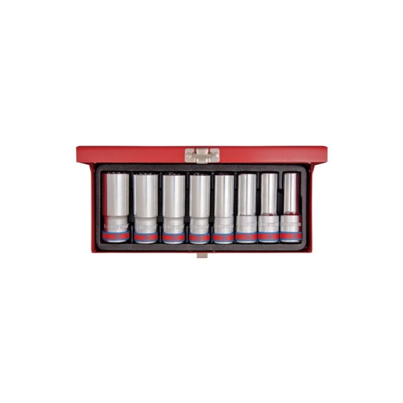 King Tony - Coffret de douilles longues 1/2, 8 pièces en pouce