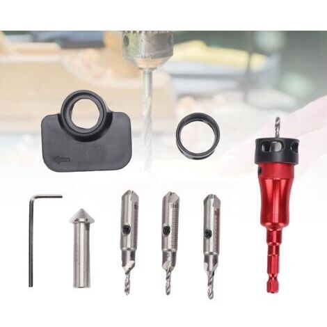 Coffret de 8 forets à fraiser multifonctionnels à 3 dents (8 mm et 10 mm) avec butée de profondeur réglable, idéal pour le travail du bois. Boîte de rangement incluse.