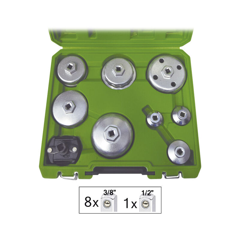 JBM - 52615 coffret de 9 cloches pour filtres à huile