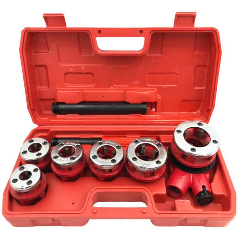 Beast - Coffret de 9 pièces Filières avec 6 tailles variées - 1/4, 3/8, 1/2, 3/4, 1 et 5/4 pouces - Conception ergonomique et robuste pour plombiers