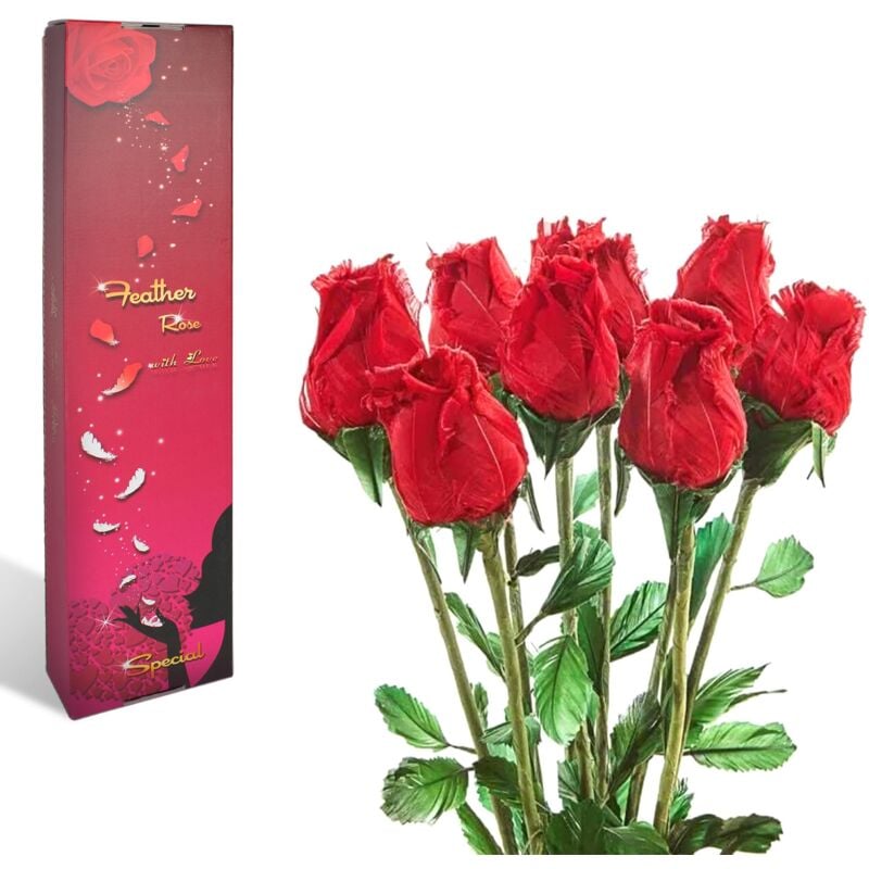 Fishtec - Coffret de 9 Roses Eternelles Parfumées - Cadeau pour Femme et Fete des Mères
