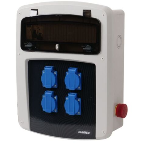 Coffret de chantier avec 4 prises monophasées – Interrupteur différentiel 30mA – IP65 – 3.5 kW – Tension 230V – Type A vis – Nalto