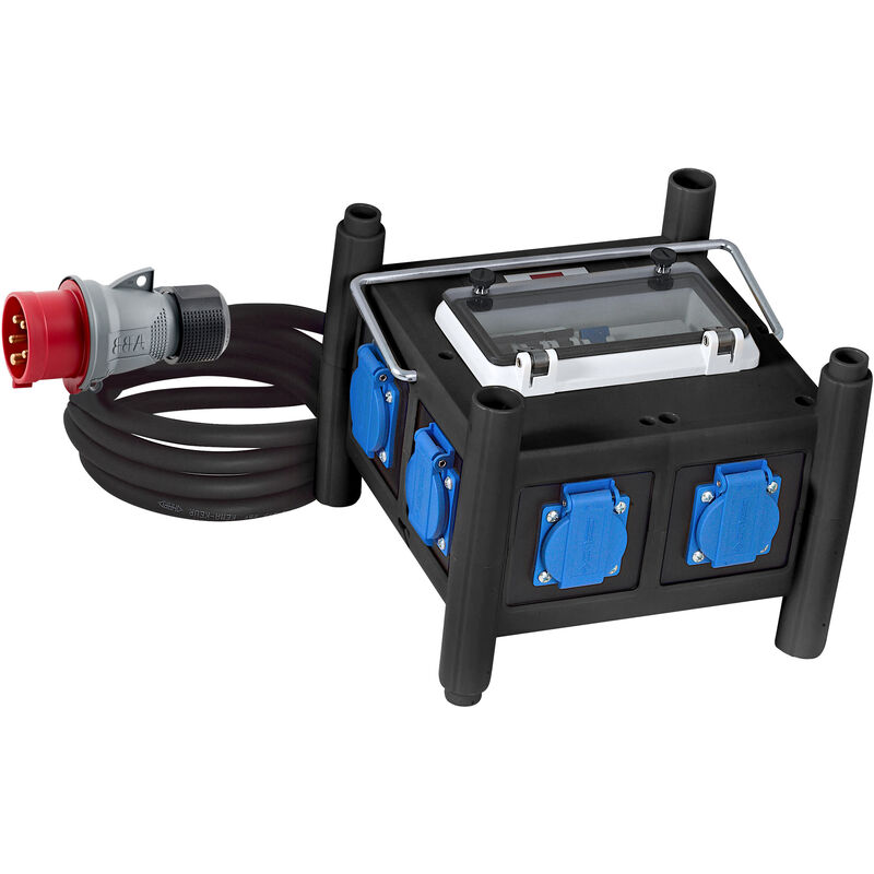 Coffret de chantier bd 6M/16, avec 6 prises à clapet H07RN-F 5G2,5 - IP44 2m