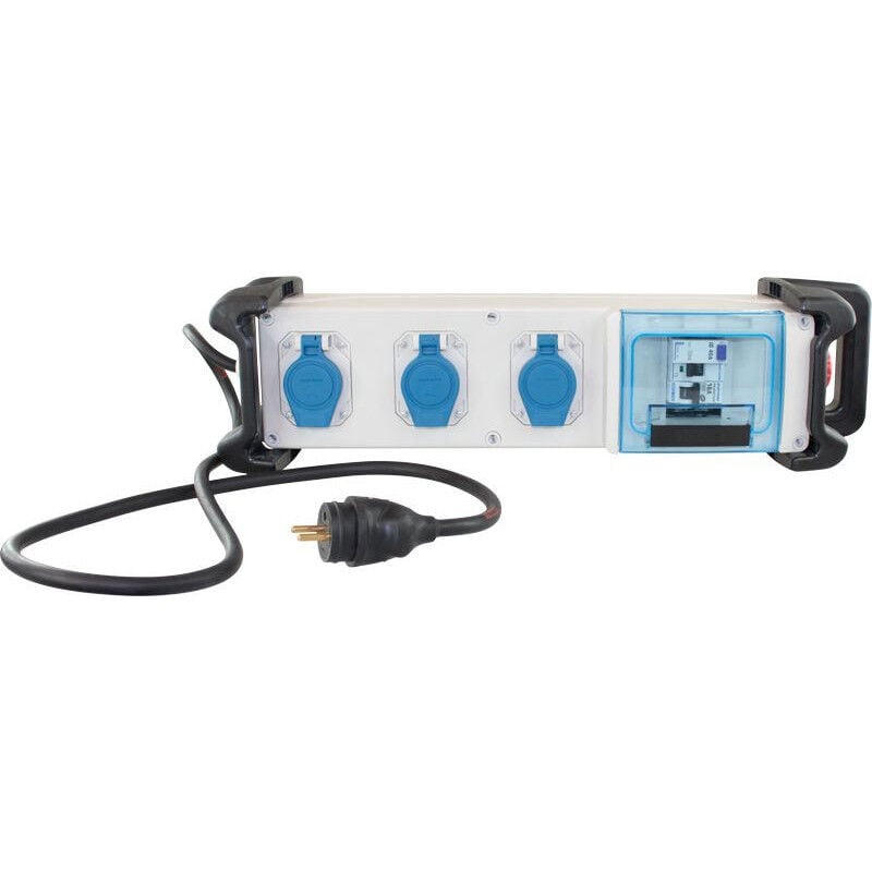 Coffret de chantier mono 3 prises 1 disj. Diff 16A + 3 pc 2P+T +AU+1,5m HO7RNF+bumpers (19203)