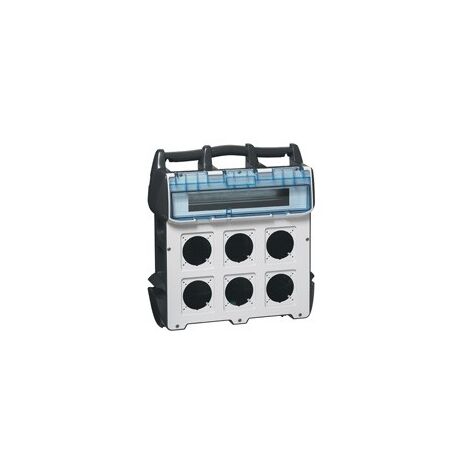Coffret de chantier P17 IP44 IK09 40A à équiper 400V maximum peut recevoir jusqu'à 6 prises LEGRAND 058957