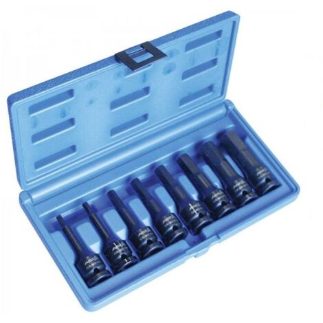 'Coffret de clés six pans creux Visseuse à percussion 1/2 SW 5 6 8 10 12 14 17 19 Visseuse à percussion Noix pour Allen de noix de force Noix de noix de noix de noix Long Noix Douilles Noix Douilles J