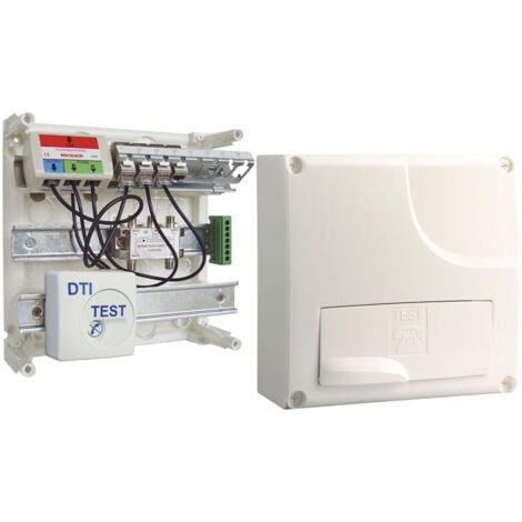 MICHAUD Coffret de communication Grade 1 équipé d'une DTI + 4 prises RJ45 + repartiteur TV coaxial 250x250x118mm DELTA initial