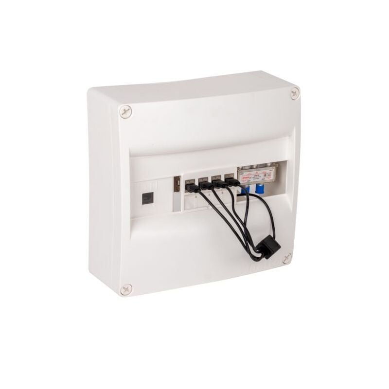 Coffret De Communication Grade 1 - tv 4 RJ45 Quadrupleur téléphonique Nalto