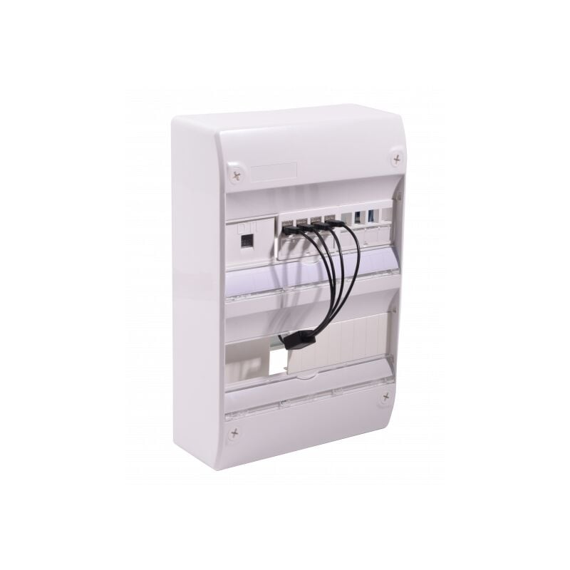 Coffret De Communication Grade 2 - tv Fibre Optique 4 RJ45 Quadrupleur téléphonique Nalto