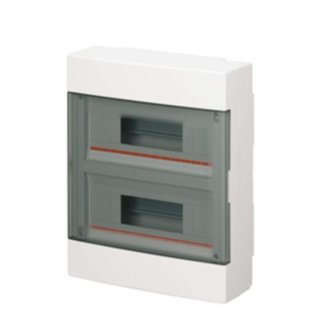 Coffret de distri montage saillie IP40 porte transp. 24 m blanc EC60024B