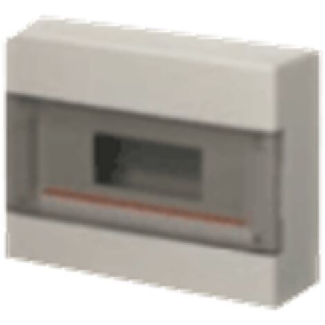 Coffret de distri montage saillie IP40 porte transp. 8 m blanc EC60008