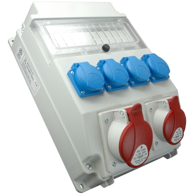 SEZ - Coffret de distribution 11 modules 32A/5P 16A/5P 4x230V 2P+T IP54 étanche