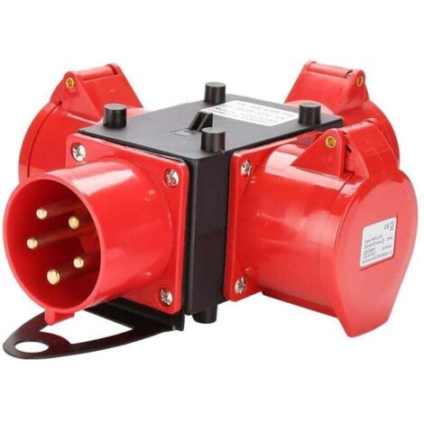 Coffret de distribution électrique pour chantier - AJ-1605D-2 32A - avec capot de protection, adapté aux chantiers