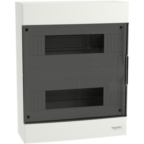 Coffret de distribution en saillie étanche IP40 Easy9 EU 24 modules (2x12) EZ9EU-2-12-NT-T  transparent SCHNEIDER