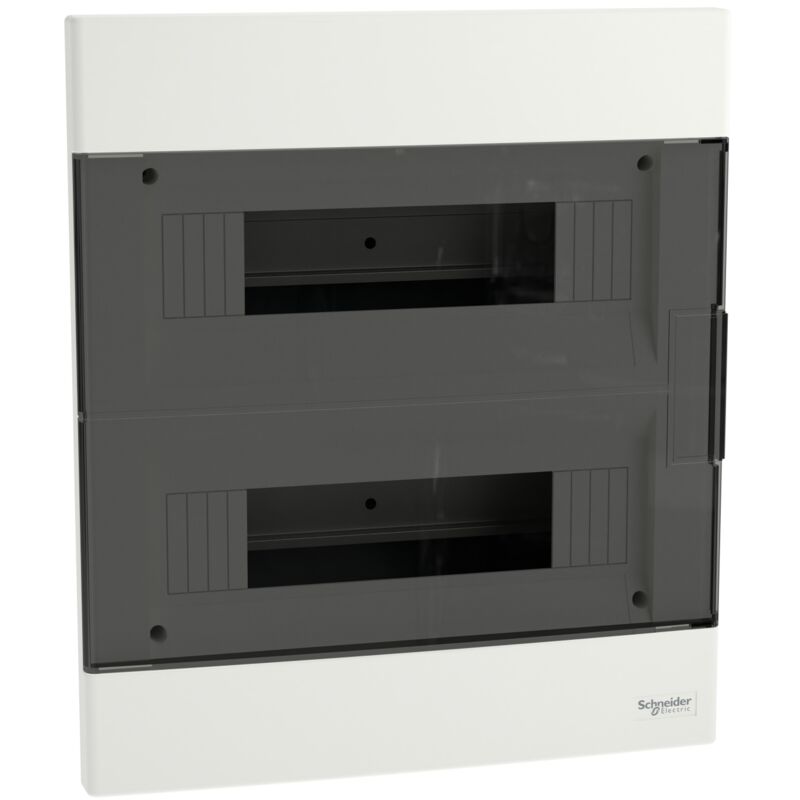 Coffret de distribution encastrable étanche IP40 Easy9 EU 24 modules (2x12) EZ9EU-2-12-PT-T transparent SCHNEIDER